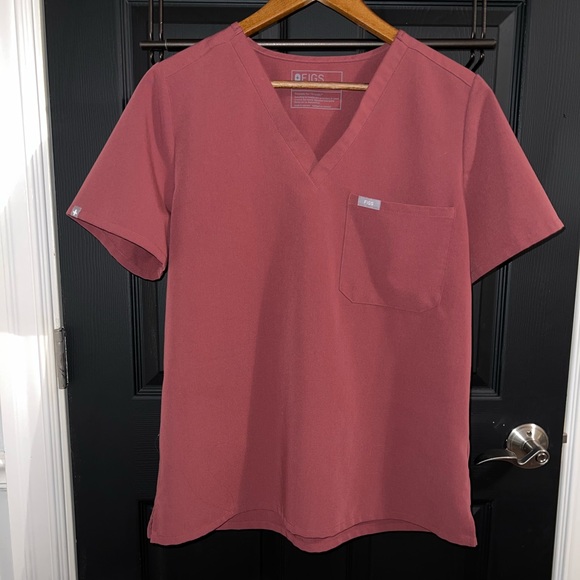 Figs Tops Catarina Figs Womens Large Dark Cherry Scrub Top Poshmark